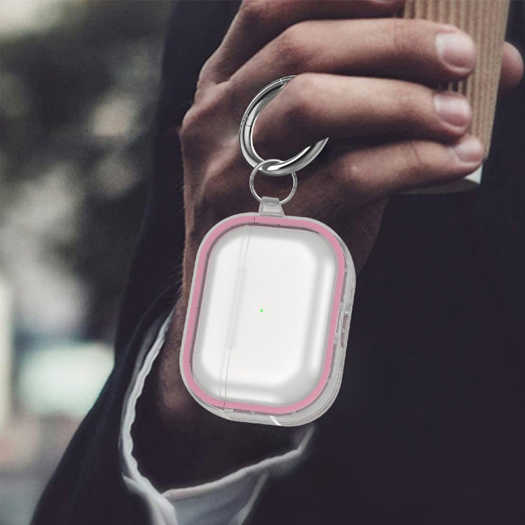 Two-color Photo Frame PC+TPU Anti-fall Wireless Earphone Case with Hook For AirPods Pro