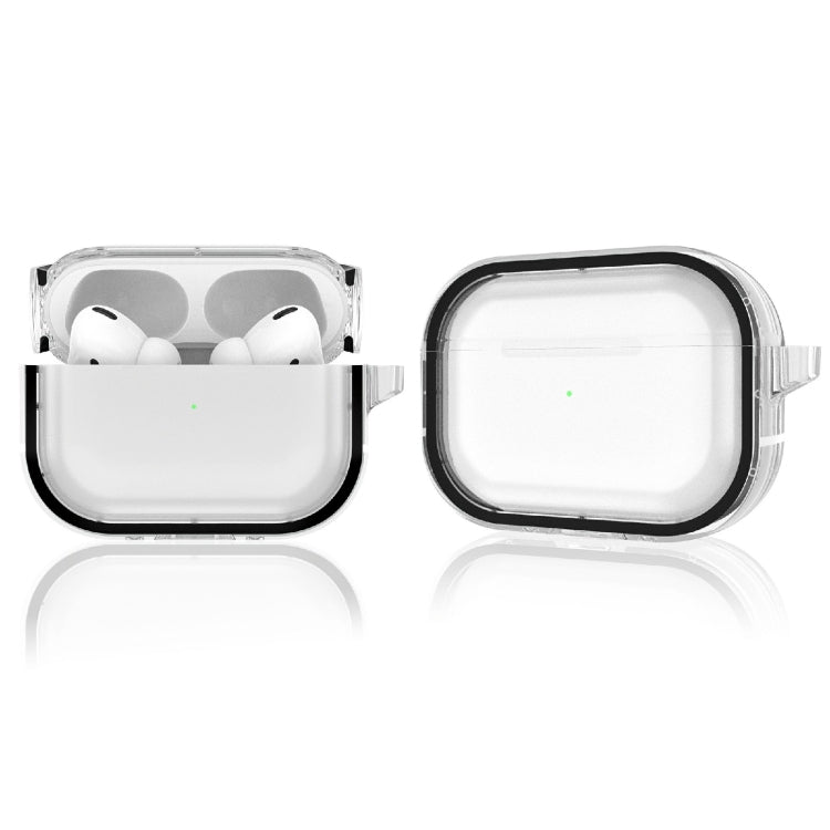 Two-color Photo Frame PC+TPU Anti-fall Wireless Earphone Case with Hook For AirPods Pro