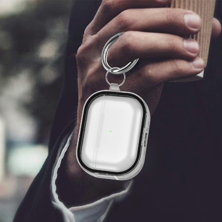 Two-color Photo Frame PC+TPU Anti-fall Wireless Earphone Case with Hook For AirPods Pro