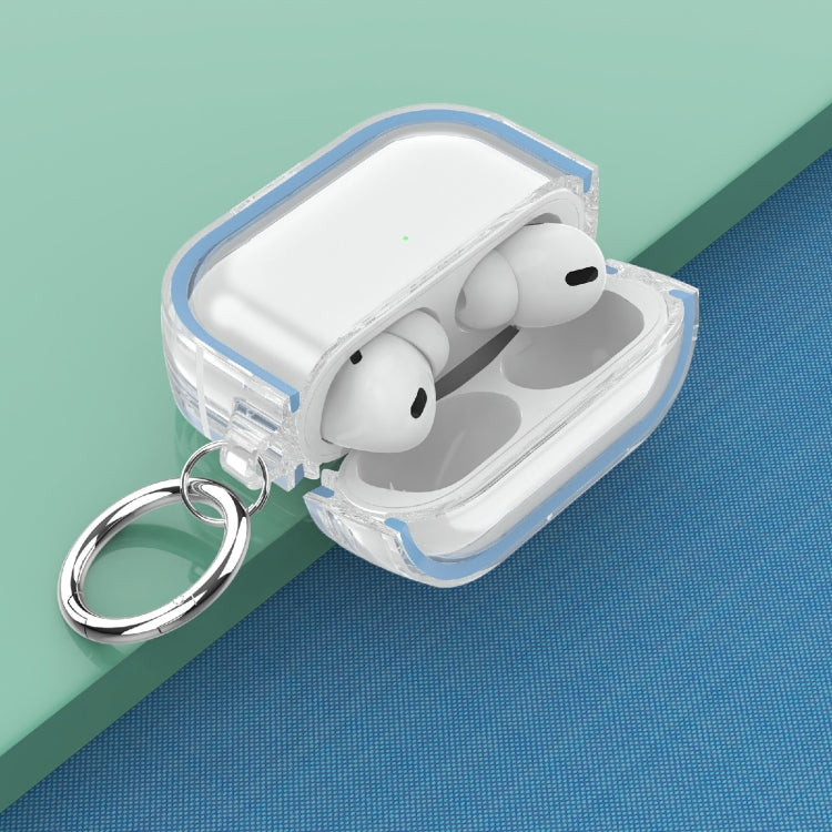 Two-color Photo Frame PC+TPU Anti-fall Wireless Earphone Case with Hook For AirPods Pro