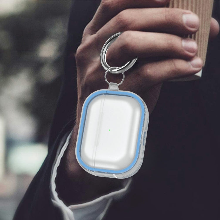 Two-color Photo Frame PC+TPU Anti-fall Wireless Earphone Case with Hook For AirPods Pro