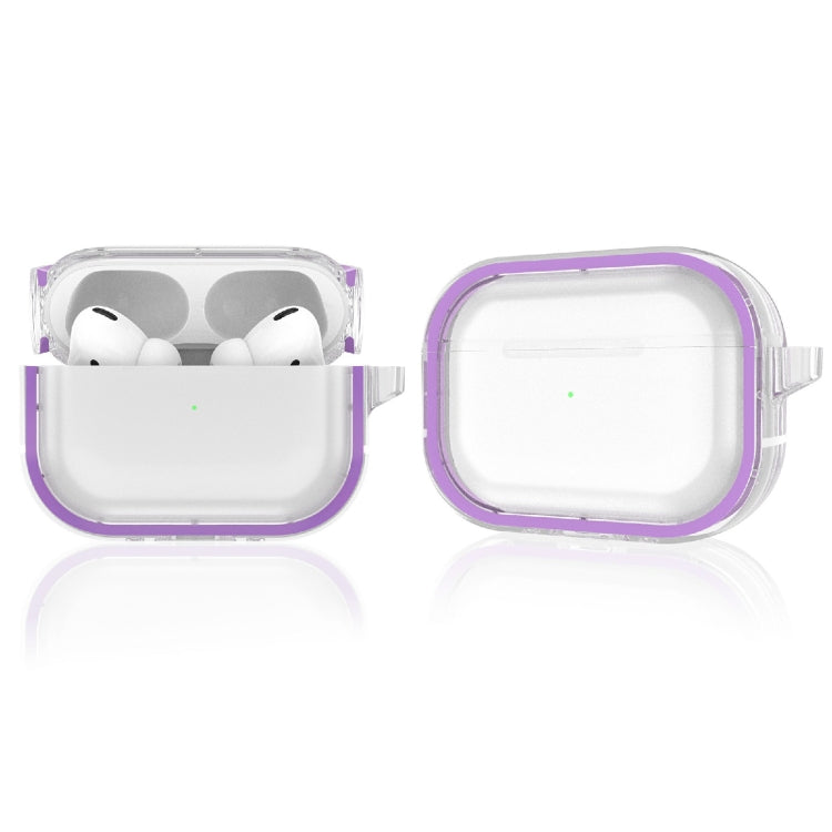 Two-color Photo Frame PC+TPU Anti-fall Wireless Earphone Case with Hook For AirPods Pro