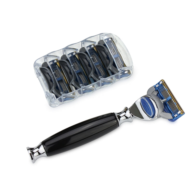FK-9 6 In 1 Men Manual Shaving Razor Kit with Shaving Brush / Bowl / Soap / Brush Stand / Blades