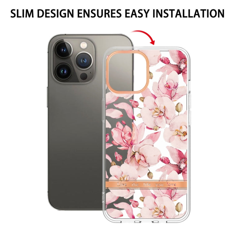 For iPhone 14 Pro Flowers and Plants Series IMD TPU Phone Case