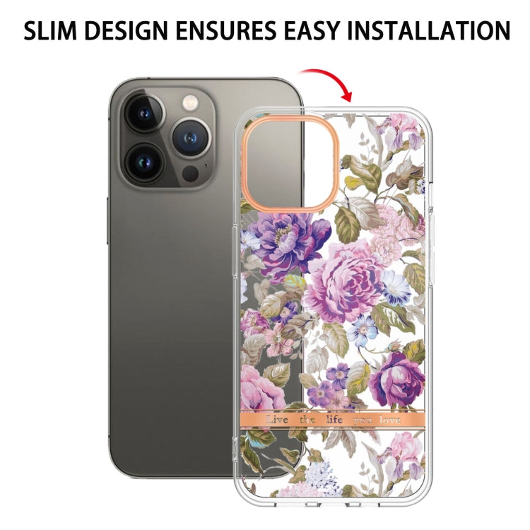 For iPhone 14 Pro Flowers and Plants Series IMD TPU Phone Case