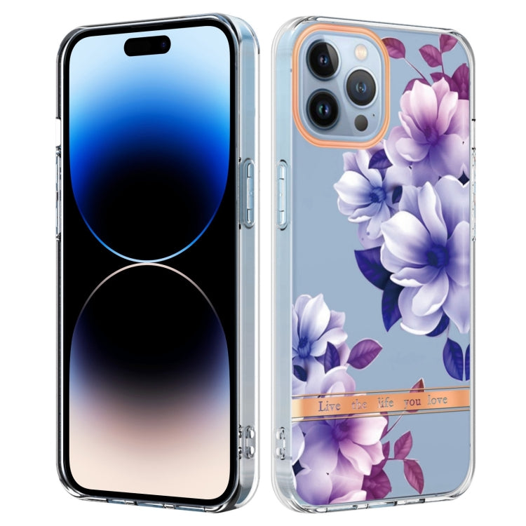 For iPhone 14 Pro Max Flowers and Plants Series IMD TPU Phone Case