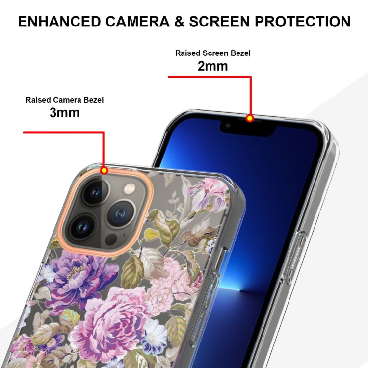 For iPhone 14 Pro Max Flowers and Plants Series IMD TPU Phone Case
