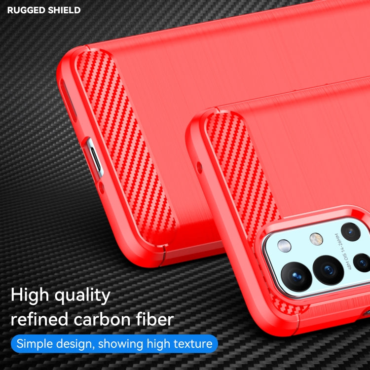 For OnePlus 9R Brushed Texture Carbon Fiber TPU Phone Case