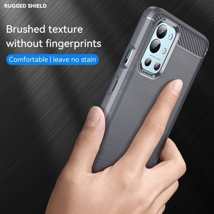 For OnePlus 9R Brushed Texture Carbon Fiber TPU Phone Case