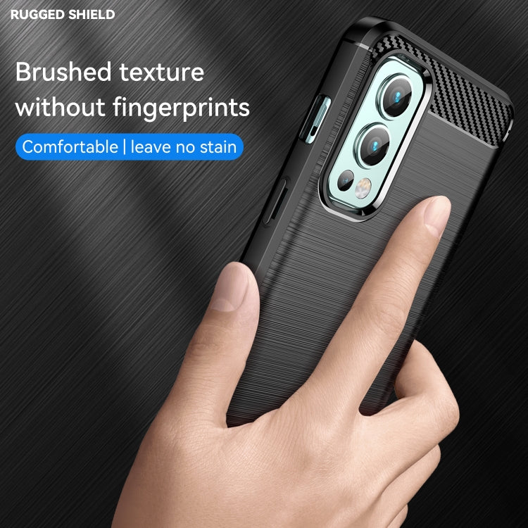 For OnePlus Nord 2 5G Brushed Texture Carbon Fiber TPU Phone Case