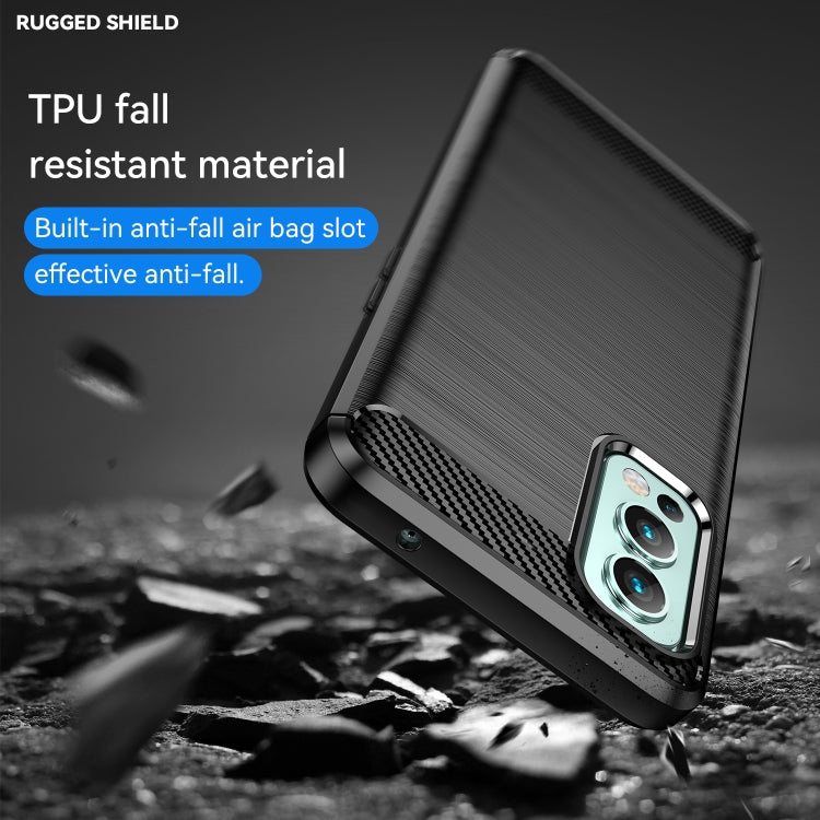 For OnePlus Nord 2 5G Brushed Texture Carbon Fiber TPU Phone Case