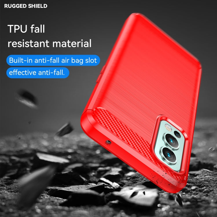 For OnePlus Nord 2 5G Brushed Texture Carbon Fiber TPU Phone Case