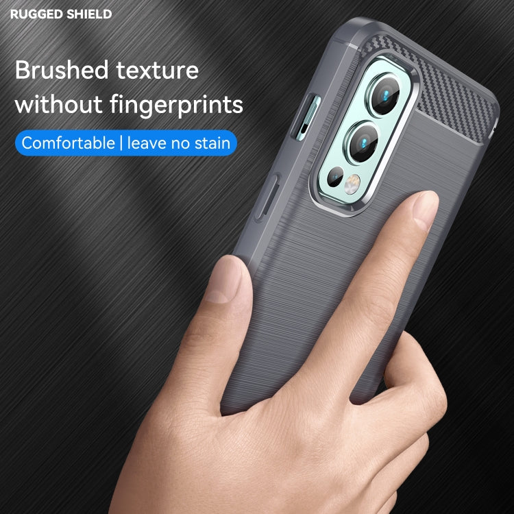 For OnePlus Nord 2 5G Brushed Texture Carbon Fiber TPU Phone Case
