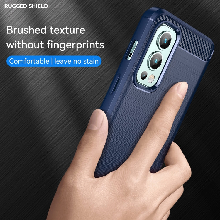 For OnePlus Nord 2 5G Brushed Texture Carbon Fiber TPU Phone Case