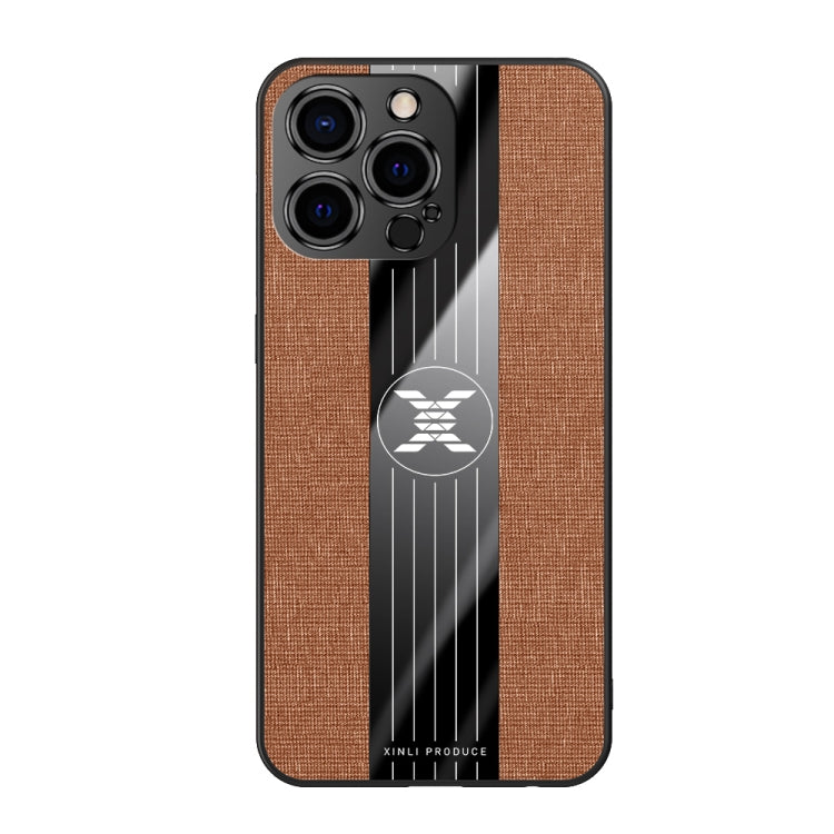 For iPhone 13 Pro XINLI Stitching Cloth Texture TPU Phone Case