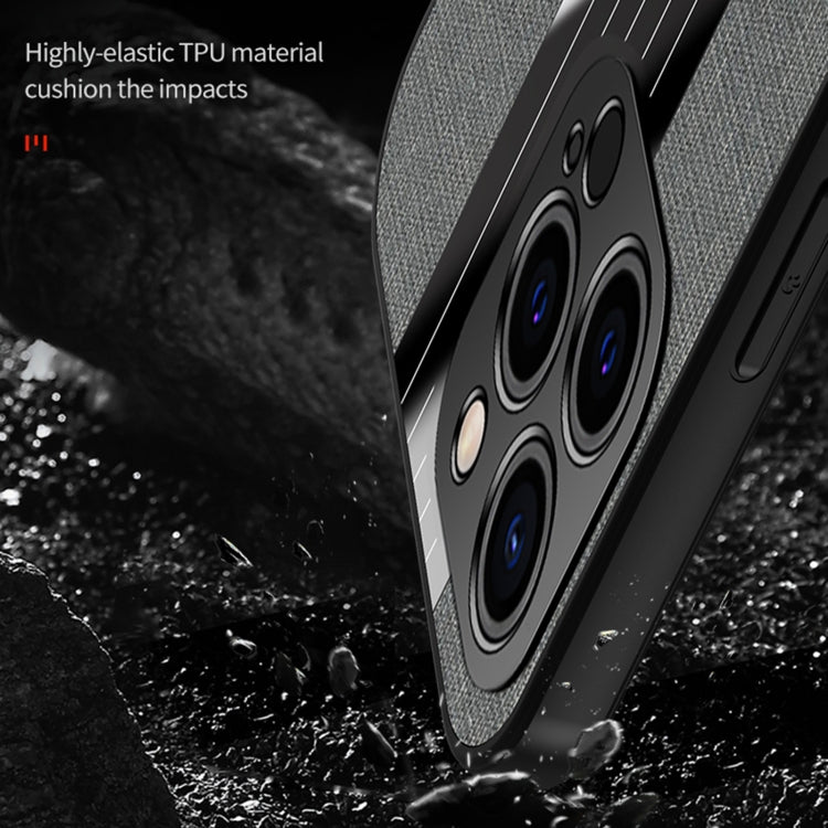 For iPhone 13 Pro Max XINLI Stitching Cloth Texture TPU Phone Case