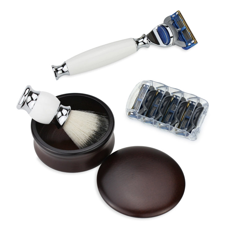 FK-10 6 In 1 Men Manual Shaving Razor Kit with Shaving Brush / Bowl / Soap / Brush Stand / Blades
