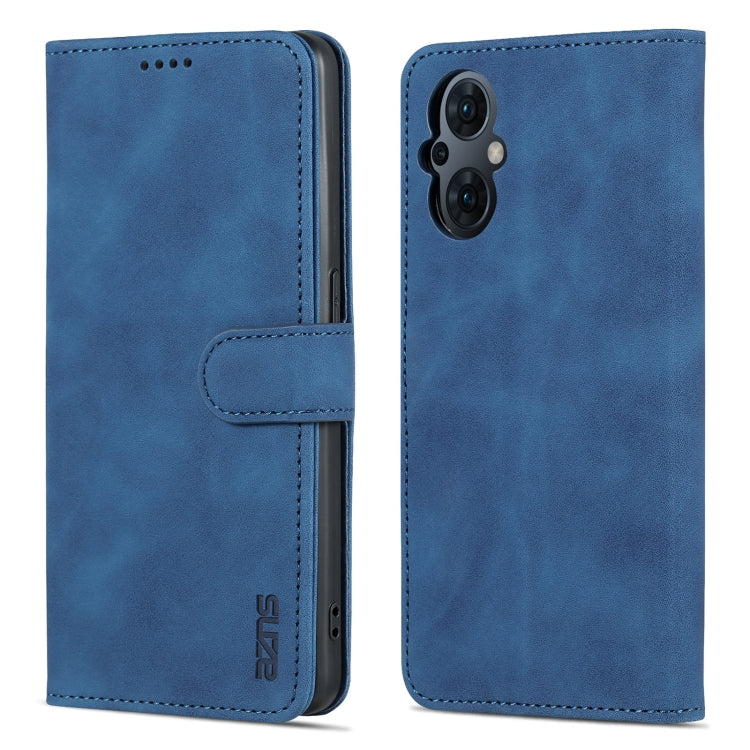 For OPPO Reno8 Lite AZNS Skin Feel Calf Texture Flip Leather Phone Case