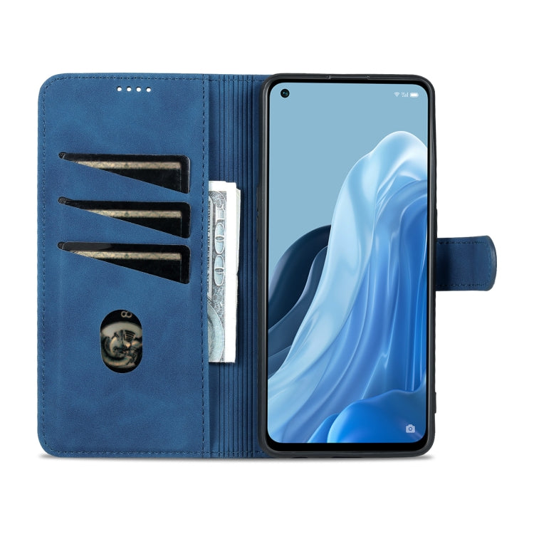 For OPPO Reno8 Lite AZNS Skin Feel Calf Texture Flip Leather Phone Case