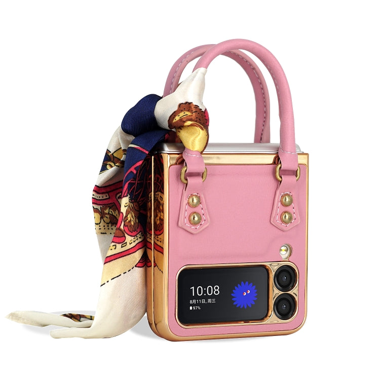 For Samsung Galaxy Z Flip3 5G Handbag Design Leather + PC Phone Case
