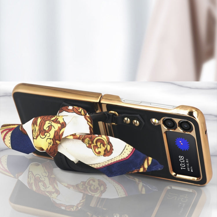 For Samsung Galaxy Z Flip3 5G Handbag Design Leather + PC Phone Case