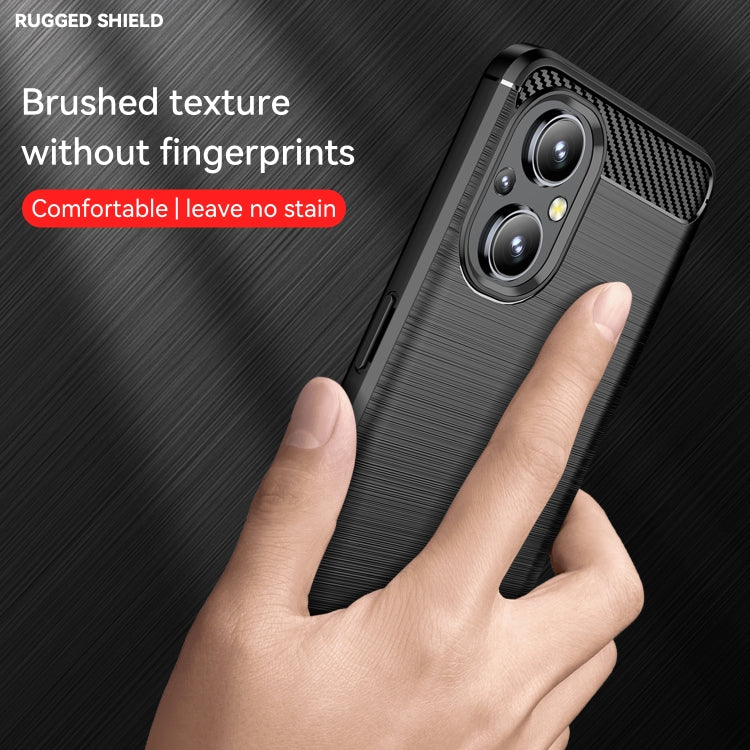 For OPPO Reno8 Lite Brushed Texture Carbon Fiber TPU Phone Case