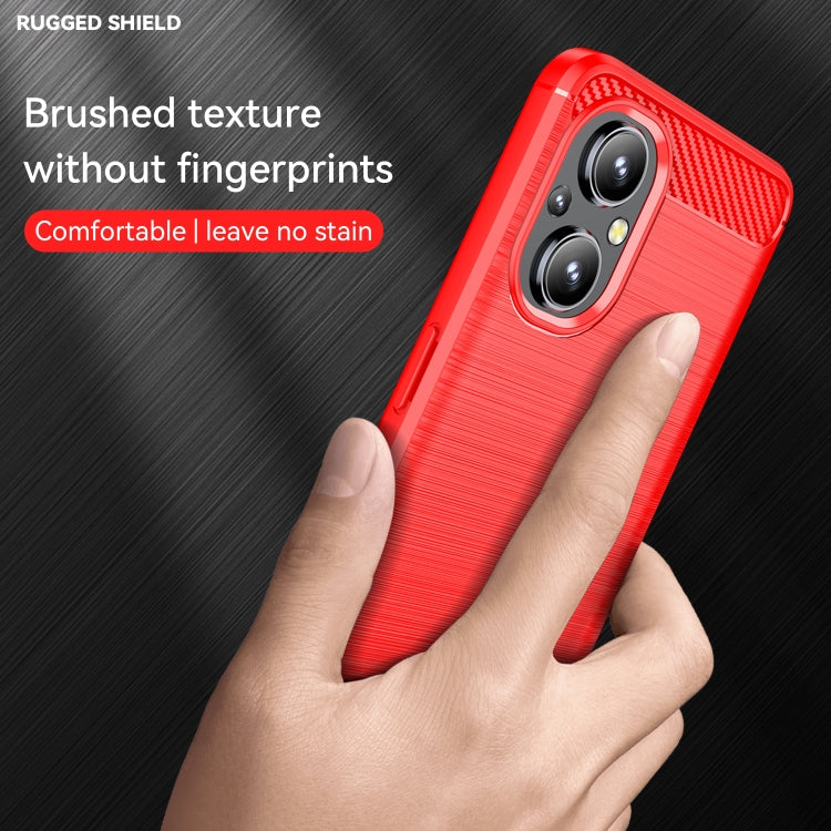 For OPPO Reno8 Lite Brushed Texture Carbon Fiber TPU Phone Case