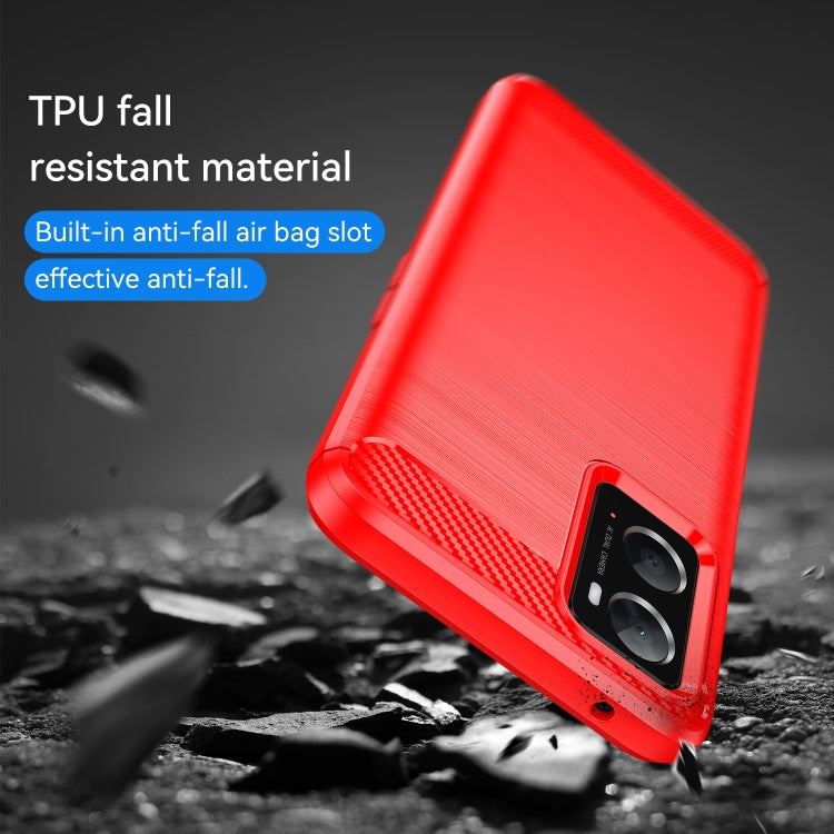 For OPPO A36 Brushed Texture Carbon Fiber TPU Phone Case