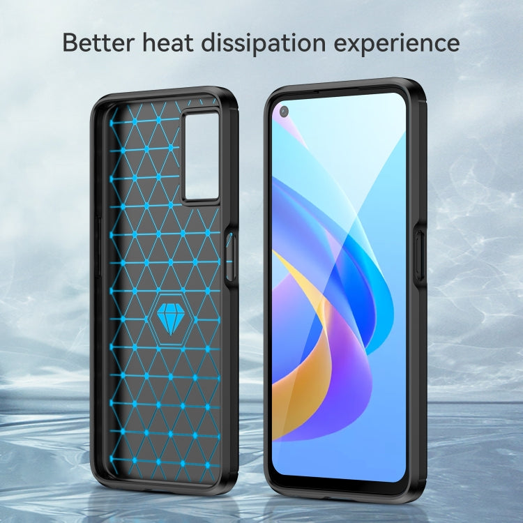 For OPPO A96 Brushed Texture Carbon Fiber TPU Phone Case