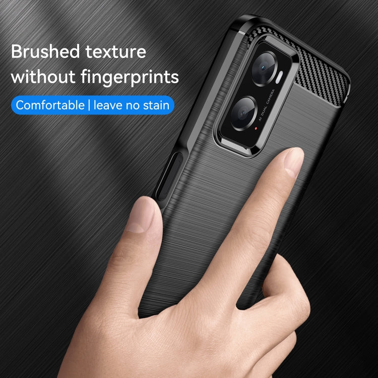 For OPPO A96 Brushed Texture Carbon Fiber TPU Phone Case