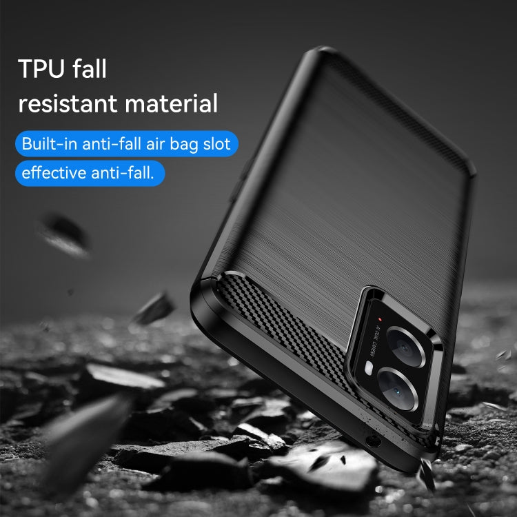 For OPPO A96 Brushed Texture Carbon Fiber TPU Phone Case