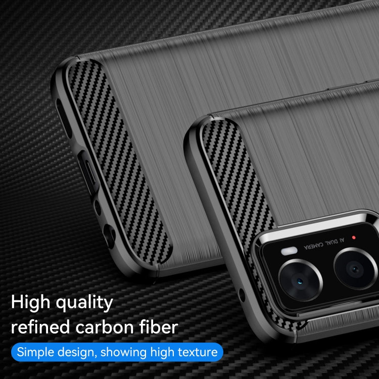 For OPPO A96 Brushed Texture Carbon Fiber TPU Phone Case