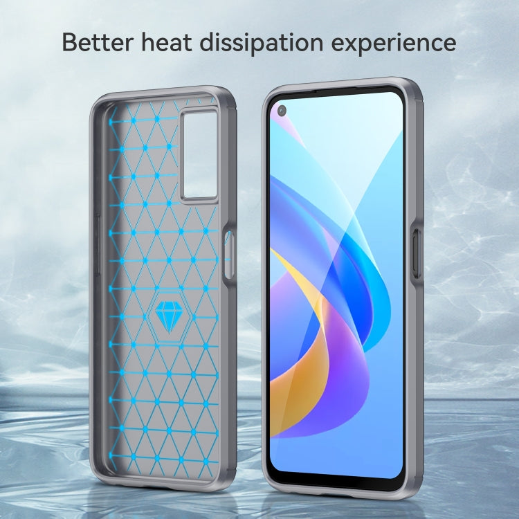 For OPPO A96 Brushed Texture Carbon Fiber TPU Phone Case