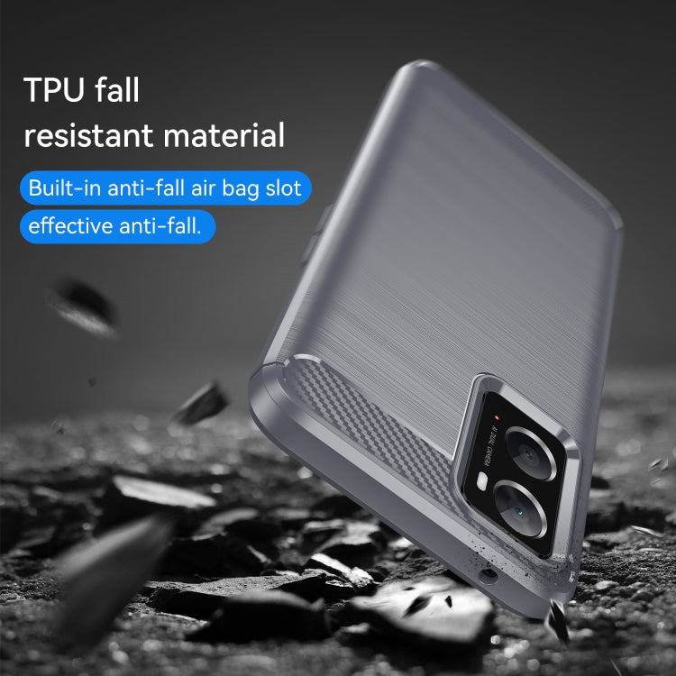 For OPPO A96 Brushed Texture Carbon Fiber TPU Phone Case