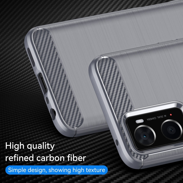 For OPPO A96 Brushed Texture Carbon Fiber TPU Phone Case