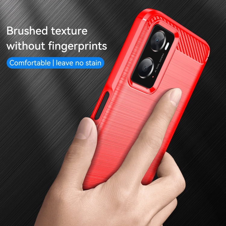 For OPPO K10 Brushed Texture Carbon Fiber TPU Phone Case