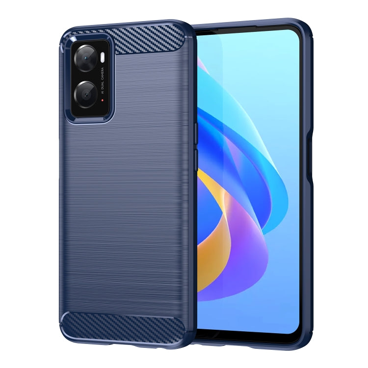 For OPPO K10 Brushed Texture Carbon Fiber TPU Phone Case