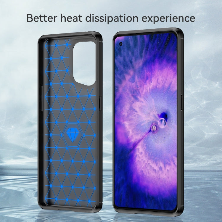 For OPPO Find X5 Brushed Texture Carbon Fiber TPU Phone Case