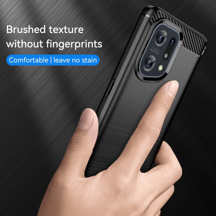 For OPPO Find X5 Brushed Texture Carbon Fiber TPU Phone Case
