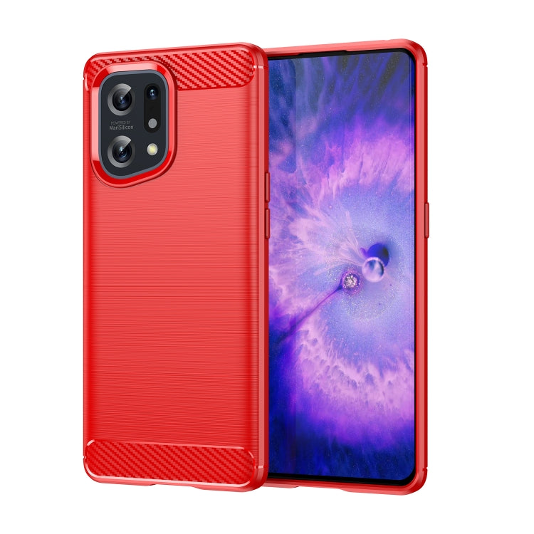 For OPPO Find X5 Brushed Texture Carbon Fiber TPU Phone Case