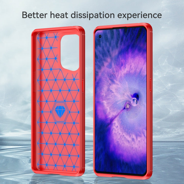 For OPPO Find X5 Brushed Texture Carbon Fiber TPU Phone Case