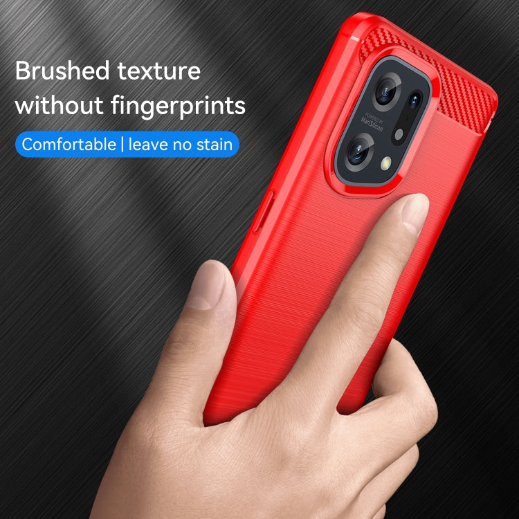 For OPPO Find X5 Brushed Texture Carbon Fiber TPU Phone Case