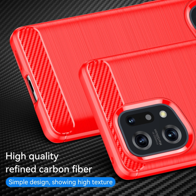For OPPO Find X5 Brushed Texture Carbon Fiber TPU Phone Case
