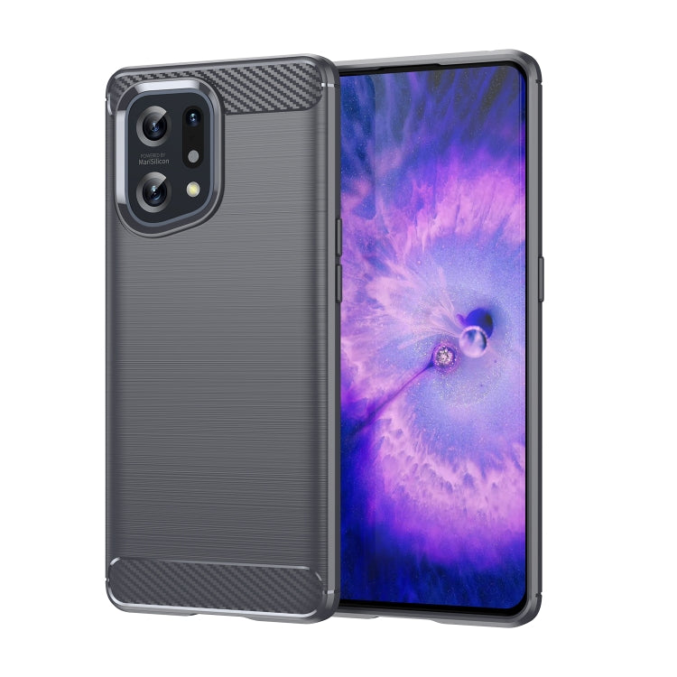 For OPPO Find X5 Brushed Texture Carbon Fiber TPU Phone Case