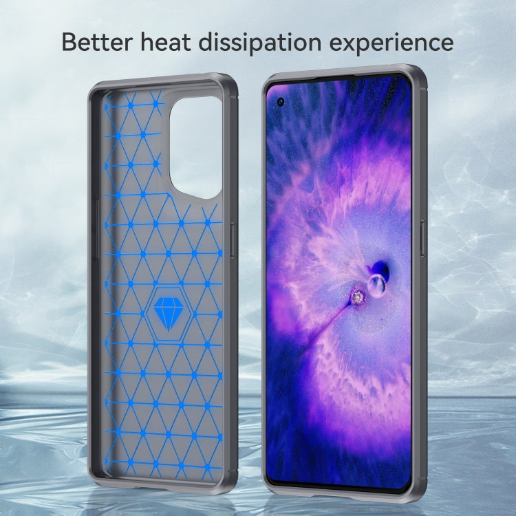 For OPPO Find X5 Brushed Texture Carbon Fiber TPU Phone Case