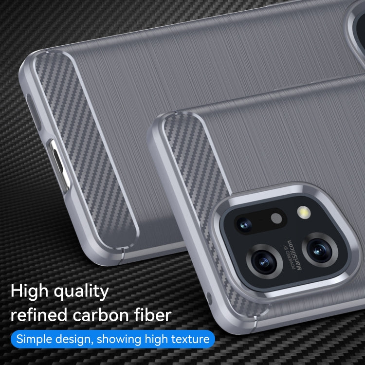 For OPPO Find X5 Brushed Texture Carbon Fiber TPU Phone Case