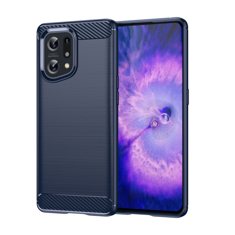 For OPPO Find X5 Brushed Texture Carbon Fiber TPU Phone Case