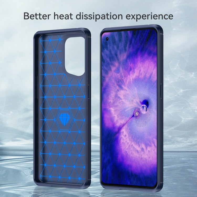 For OPPO Find X5 Brushed Texture Carbon Fiber TPU Phone Case