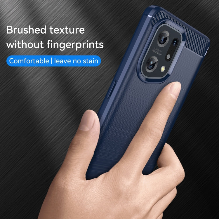 For OPPO Find X5 Brushed Texture Carbon Fiber TPU Phone Case