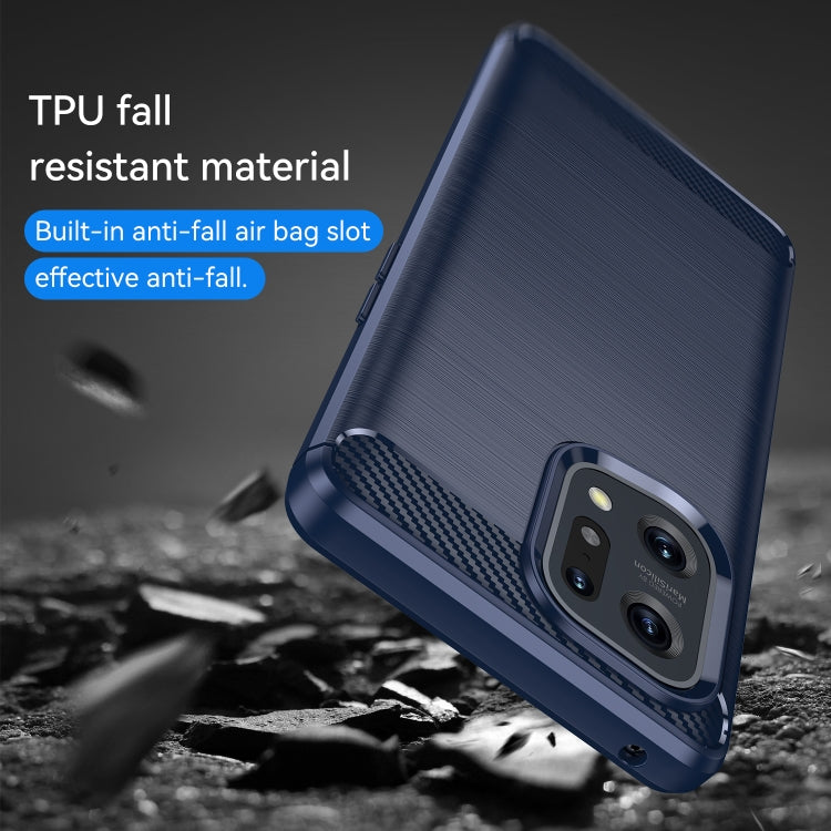 For OPPO Find X5 Brushed Texture Carbon Fiber TPU Phone Case